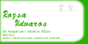 rozsa udvaros business card